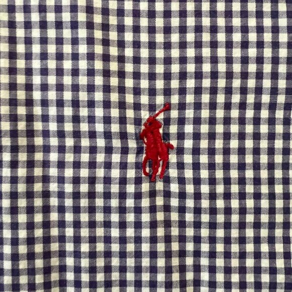 POLO Ralph Lauren Men's Purple Gingham Checked Blake Fit Oxford Shirt: XL - Picture 4 of 6